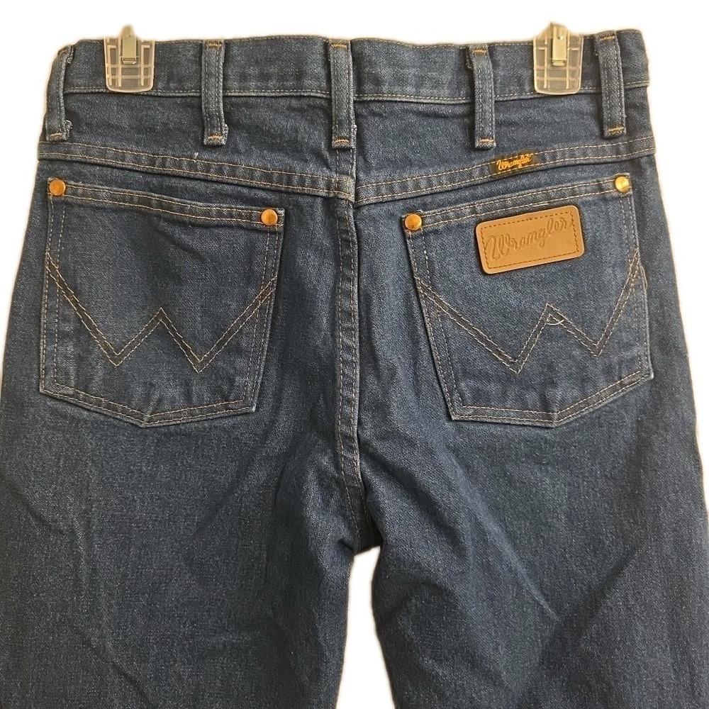 Vintage Wrangler Cowboy Cut Jeans Mens 30x34 Slim Fit Dark Blue Pants 936 Unworn